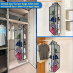 Purse Organizer for Closet, with Zippered-Dustproof, Purse Organizer, Designed for Oversized Wallets & Holds 8-16 Purses, org