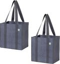 VENO 2-4 Pack Reusable Grocery shopping Bags, Medium Tote Bag w/Handle Hard Bottom, Heavy Duty, Foldable Carrier