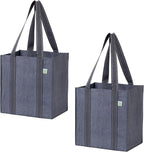 VENO 2-4 Pack Reusable Grocery shopping Bags, Medium Tote Bag w/Handle Hard Bottom, Heavy Duty, Foldable Carrier
