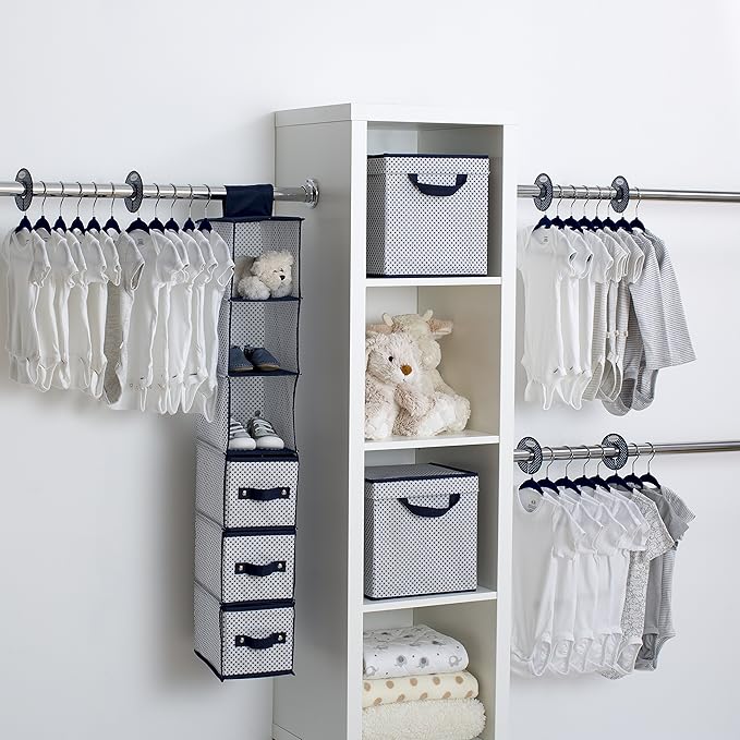 Delta Children Nursery Storage 48 Piece Set - Easy Storage/Organization Solution - Keeps Bedroom, Nursery & Closet Clean, Nav