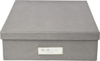 Bigso Oskar Fiberboard Label Frame Document Letter Box - File Organizer Box for Important Paperwork - Document Storage with a