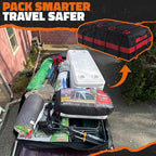 Mockins 45 CuFt XL Waterproof Rooftop Cargo Carrier Bag | 75"x48"x22" Heavy-Duty Car Roof Cargo Carrier for Use with or Without Roof Rack | All-Weather Car Bag with Mat, Lock, Hooks, Straps & Case