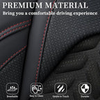 Coverado Seat Covers Full Set, Seat Covers for Cars, Car Seat Covers Winter, Breathable Faux Leather Car Seat Protector Car S