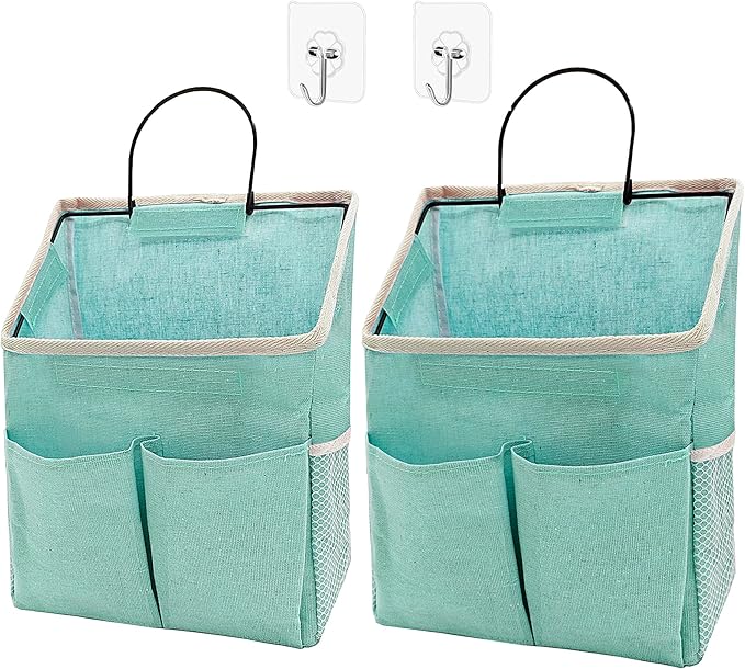 2pcs Wall Hanging Storage Bag,Wall Hanging Organizer Bags with Pockets, Wall Organizer Storage for Dormitory Bathroom Bedroom