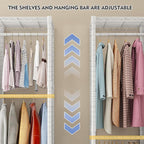 Raybee 90.6" W Extra-Large Clothes Rack with Cover, Freestanding Clothing Racks for Hanging Clothes, Heavy Duty Closet Organi