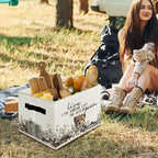 Rustic Cheetah Storage Bins & Boxes with Handles, Farmhouse Leopard Foldable Basket for Organizing, Live Like Someone Left th