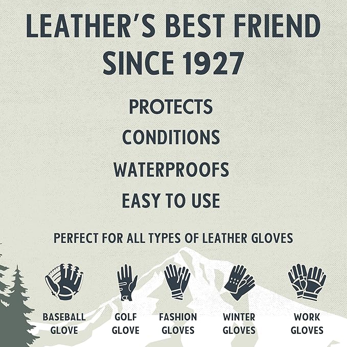 Snowshoe Glove Love, Made in USA Since 1927 - Protect, Condition, Restore & Waterproof - Multipurpose Baseball Glove Conditio
