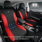Skechers Car Seat Covers, Work Leather Seat Covers 5-Times Stronger Built-in Webbing, Oxford Fabric Front Seat Cover, Airbag 