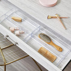 iDesign Plastic Makeup Drawer Organizer Tray - Vanity Organizer or Desk Drawer Organizer - Set of 6 - Clear