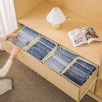 Jeans Drawer Organizers for Clothing, 5 Compartment Wardrobe Storage Box, Washable Clothes Organizer for Folded Clothes, Jean