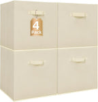 STORAGE MANIAC Storage Cubes, 13 Inch Collapsible Storage Bins with Handles, 4 Pack Fabric Foldable Bins for Organization, Du
