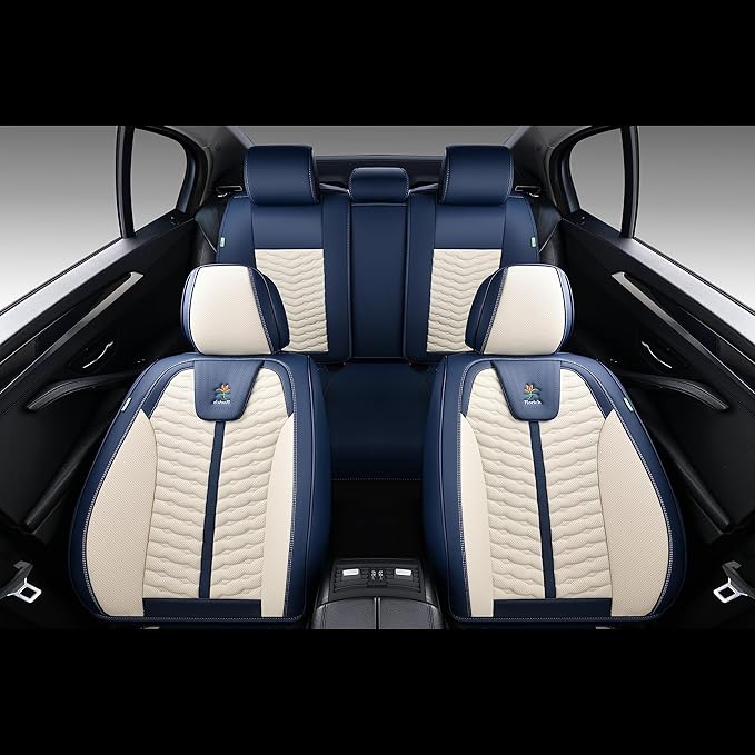 FLORICH Seat Covers for Cars, Seat Covers Full Set 5 Seats, Waterproof Leather Car Seat Covers, Front and Rear Seat Covers, U