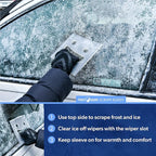 FrostGuard Scrape Buddy Car Ice Scraper Scrape with a Smile - Quickly Remove Frost, Ice and Snow from Your Vehicle Windows and Wiper Blades - Acrylic with Comfort Neoprene Sleeve - Clear Frost