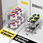 Simple Houseware 2 Tier Basket Drawer Cabinet Pull-Out Organizer, 2 Pack, Clear