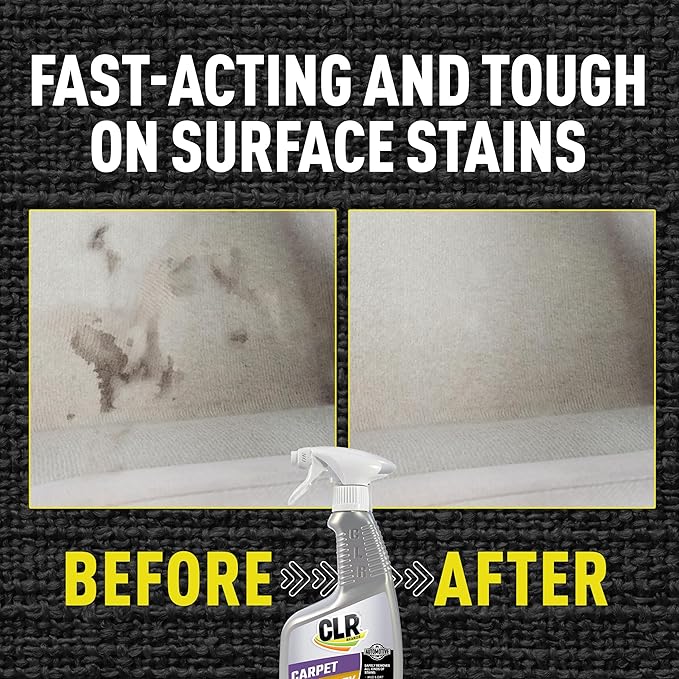 CLR Brands Automotive Carpet, Upholstery & Fabric Cleaner, 22 oz. Spray Bottle, Fast-Acting Stain Remover, Cleans Mud, Coffee