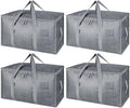 BALEINE 4-Pack Oversized Moving Bags with Reinforced Handles, Heavy-Duty Storage Tote for Clothes, Moving Supplies (Winter Gr