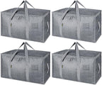 BALEINE 4-Pack Oversized Moving Bags with Reinforced Handles, Heavy-Duty Storage Tote for Clothes, Moving Supplies (Winter Gr