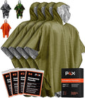 PREPARED4X Emergency Mylar Poncho – Survival Rain Poncho with Hood – Lightweight, Compact, Reusable Emergency Blanket Poncho 