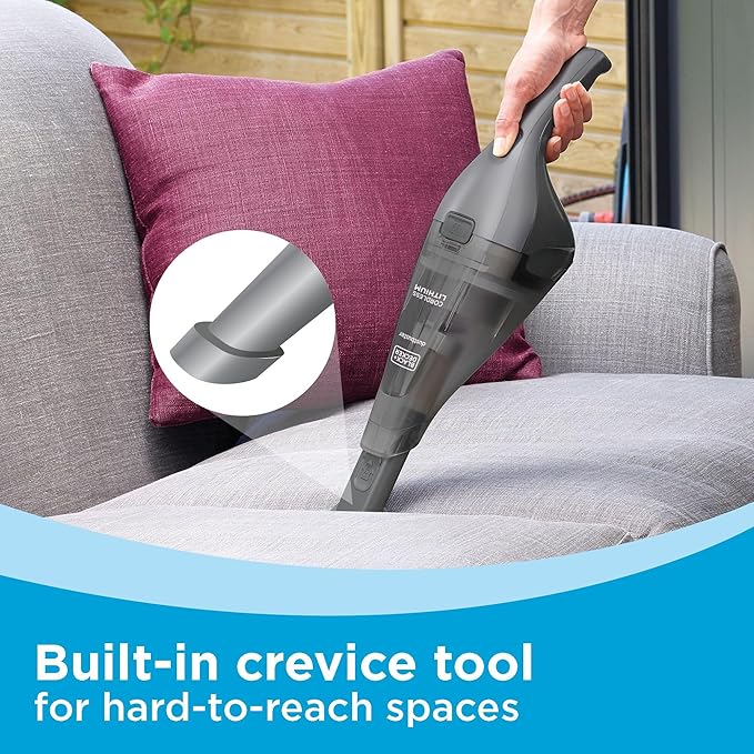 BLACK+DECKER dustbuster Handheld Vacuum, 8V Cordless, Hand Vacuum for Quick Cleanup with Crevice Tool and Washable Filter (HN