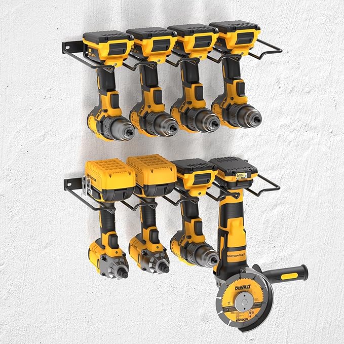 UNITEDPOWER Wall Mounted Power Tool Organizer Holder, Heavy Duty Utility Storage Rack for Battery Powered Hand Tools, Cordles