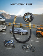 AstroAI Tire Pressure Gauge for Cars with Backlit LED, Solid Brass with Rubber Hose, Air Bleeder Valve, ANSI B40.7 Grade 2A(±0.5%), 3-250PSI