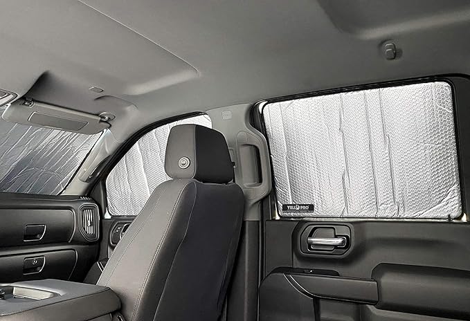 Side Window Rear Seat 2nd Row Sunshade Custom Fit for 2019 2020 2021 2022 2023 2024 2025 2026 GMC Sierra 1500 (Not for HD 2500 3500), SLT, AT4, Denali Pickup 4Dr 4Door Crew Cab (Set of 2)