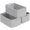 Goodpick Storage Baskets, Storage Bins for Shelves Gift Baskets Empty Small Toy Baskets Baby Rope Basket Woven Basket for Tow