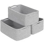 Goodpick Storage Baskets, Storage Bins for Shelves Gift Baskets Empty Small Toy Baskets Baby Rope Basket Woven Basket for Tow