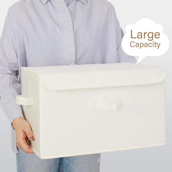 GRANNY SAYS Storage Bins with Lids, Fabric Storage Boxes, Closet Organizers and Storage, Storage Baskets for Shelves, Toy Box