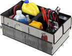 EPAuto Foldable Car Trunk Organizer for SUV, 3-Compartment with Removable Divider, Gray