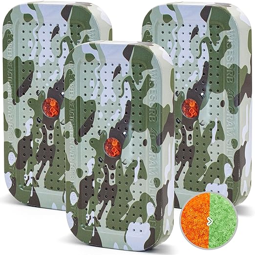 40 Gram Gun Safe Dehumidifier Camouflage, Rechargeable Desiccant Canister Dehumidifier Bags, Reusable Silica Gel Packets