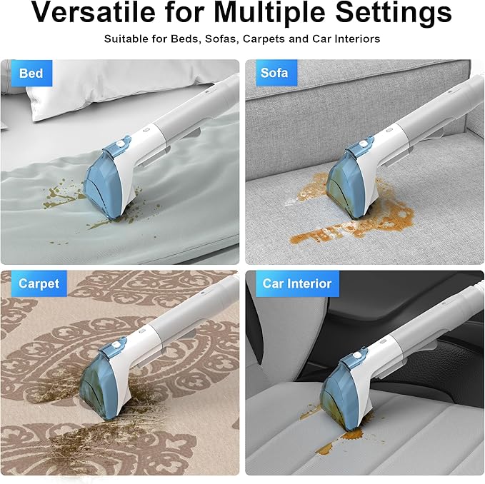 Carpet Cleaner Machine Upholstery - 450W Shampooer Portable for Couch Rug Sofa Car Seat Furniture Fabric Wet Vacuum Spot Hand