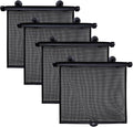 EcoNour Car Window Shades (4 Pack) | Retractable Roller Sunshade for Kids | Baby Window Shades for Offers Impeccable Sun Protection | Curtain Shades for Privacy Blackout | 15"x17"