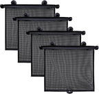 EcoNour Car Window Shades (4 Pack) | Retractable Roller Sunshade for Kids | Baby Window Shades for Offers Impeccable Sun Protection | Curtain Shades for Privacy Blackout | 15"x17"
