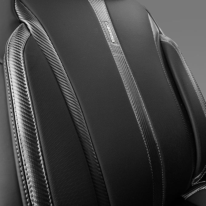 CAR PASS Nappa Leather Car Seat Covers Cushioned, Waterproof Leatherette Seat Covers Anti-Slip 5 Seats, Universal for Cars,SU