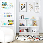 UTEX Toy Storage Organizer with Bookcase, Kid’s Multi Shelf Cubby for Books,Toys, Storage Organizer for Boys,Girls Play Room/