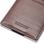 HISCOW Car Sun Visor Card Holder with Elastic Band Fastener - Italian Calfskin (Brown)