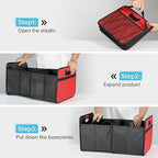 Simple Deluxe Trunk Organizer for Car/SUV/Truck, Collapsible 2 Compartment Automotive Storage Box, 600D Waterproof Oxford Polye