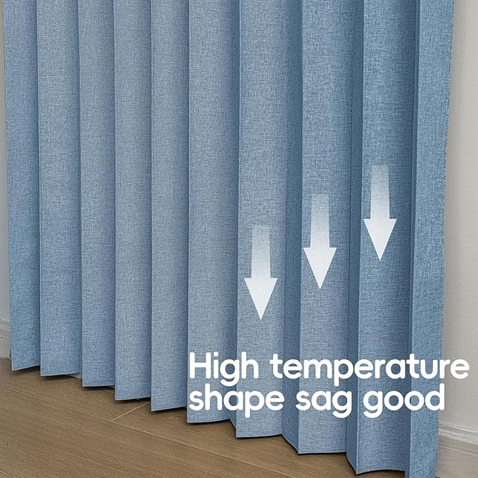 Jilron Accordian Door Curtain, 100% Blackout Folding Magnetic Doorway Curtains,Linen Style Closet Doors,for Room Divider,Priv