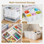 Citylife 17 QT Plastic Storage Bins Clear Storage Box with Lids Multipurpose Stackable Storage Containers for Organizing Tool
