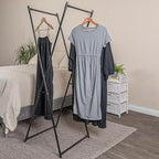 Household Essentials Valet Folding Clothes Rack, Strong Metal X-Frame, Chic Design, Great for Guest and Dressing Rooms, Porta