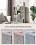 SONGMICS Storage Cubes, 10.2 x 10.2 x 11 Inches Non-Woven Fabric Bins with Double Handles, Set of 8, Closet Organizers for Sh