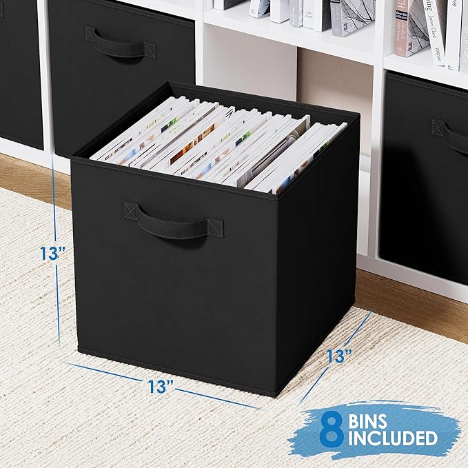Fabric Storage Cubes for Cube Organizer - 8 Pack Heavy Duty Storage Bins - 13 Inch Cube Storage Bin, Use As A Clothes Storage