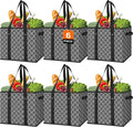 WISELIFE Reusable Grocery Bags [6 Pack],Large Grocery Tote Bag Water Resistant Shopping Bags Foldable Grocery Bag for Clothes,Shoes and Picnic,Black