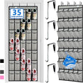 over the door shoe organizer,2025 upgraded,shoe organizer,35 Huge pockets,over door shoe organizer,Store size 13 shoes,shoe o