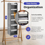 Handy Laundry Hanging Clothes Organizer for Kids - 6-Shelf Closet Daily Clothing Organization Labeled Shelves with Days of Th