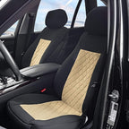 FH Group Car Seat Cover Cushion - 2 Pack Seat Covers for Cars Trucks SUV, Beige Black Neosupreme Car Seat Cushions, Waterproo