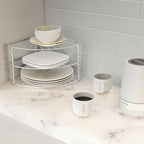 Simple Houseware 3-Tier Counter Corner Shelf Organizer, Chrome