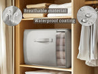 Vailando Large Canvas Comforter Storage Bags Closet Organizer for Clothes Sweater Clothes Organizer with Dual Zipper Three Ca