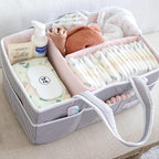 Lily Miles Baby Diaper Caddy Organizer, Girl Nursery Storage Basket with 8 Pockets, Baby Organizer and Storage, Easy-to-Clean